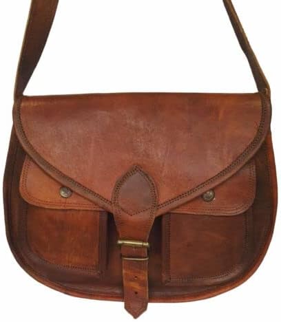 Brown Leather Messenger Bag Women's Cross-Body Satchel Handbags Sling Bags 12 Inch, Best For Christmas Gift