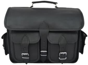 Black Leather DSLR Camera Bag Briefcase Messenger Bags