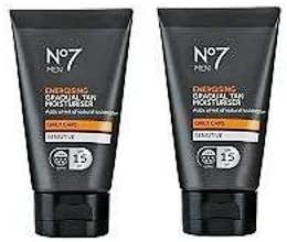 (2 PACK) No7 Men Energising Moisturiser SPF15 x 50ml & No7 Men Energising Gradual Tan Moisturiser SPF15 x 50ml