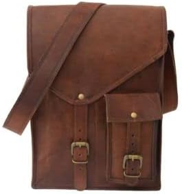 Leather Messenger Bag Mens 13 In Laptop Satchel School Cross-Body Shoulder Bags, Best For Christmas Gift