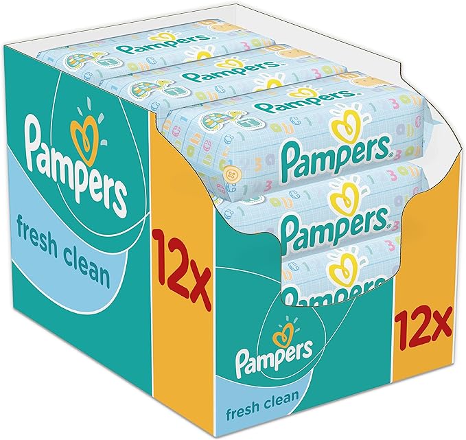 Pampers Clean Fresh Wet Wipes 12x64 Piece (768 Pieces)