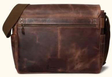 Leather Messenger Bag 17 In Laptop Satchel Office Business Shoulder Bags