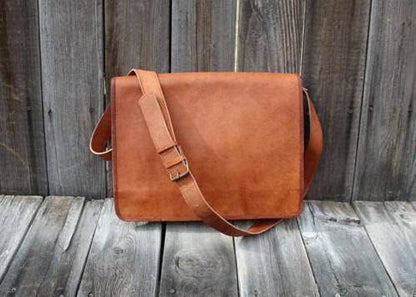 Leather Messenger Bag 13 In Laptop Satchel Cross-body Shoulder Bags, Best For Christmas Gift