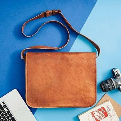 Leather Messenger Bag 13 In Laptop Satchel Cross-body Shoulder Bags, Best For Christmas Gift