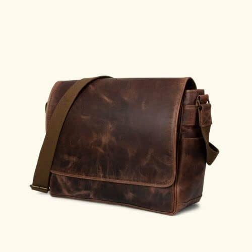 Leather Messenger Bag 17 In Laptop Satchel Office Business Shoulder Bags