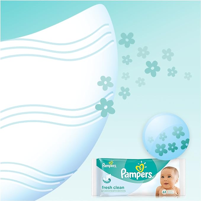 Pampers Clean Fresh Wet Wipes 12x64 Piece (768 Pieces)