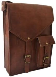 Leather Messenger Bag Mens 13 In Laptop Satchel School Cross-Body Shoulder Bags, Best For Christmas Gift