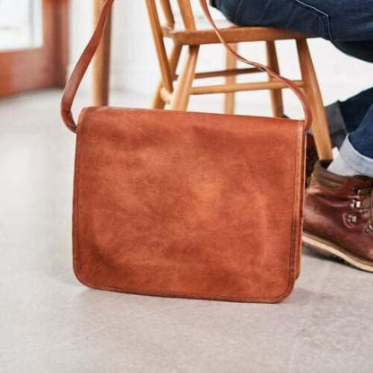 Leather Messenger Bag 13 In Laptop Satchel Cross-body Shoulder Bags, Best For Christmas Gift