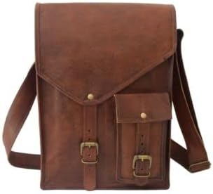 Leather Messenger Bag Mens 13 In Laptop Satchel School Cross-Body Shoulder Bags, Best For Christmas Gift